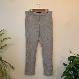 Black & White Striped Ankle Pants